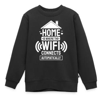Cadeau de nerd Internet sans fil Wifi - Sweat Premium enfant bio - noir - Devant - AI Model Kid Female (0cm)