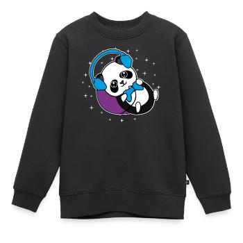 Panda Gamer Pandabär Zocker Geschenkidee - Kinder Premium Organic Sweatshirt - Schwarz - Vorne - AI Model Kid Female (0cm)