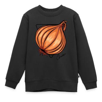 Zwiebel Zwiebeln - Kinder Premium Organic Sweatshirt - Schwarz - Vorne - AI Model Kid Female (0cm)