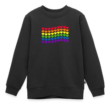 Drapeau arc-en-ciel LGBT - Sweat Premium enfant bio - noir - Devant - AI Model Kid Female (0cm)