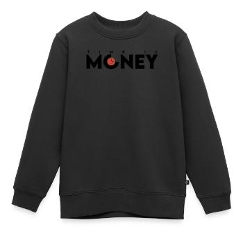 Zeit ist Geld - Kinder Premium Organic Sweatshirt - Schwarz - Vorne - AI Model Kid Female (0cm)