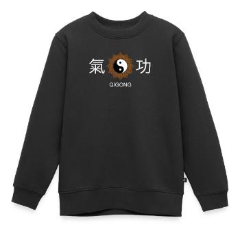 Qigong Yin Yang Mandala Meditation Geschenkidee - Kinder Premium Organic Sweatshirt - Schwarz - Vorne - AI Model Kid Female (0cm)