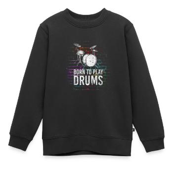 Schlagzeug Band - Kinder Premium Organic Sweatshirt - Schwarz - Vorne - AI Model Kid Female (0cm)