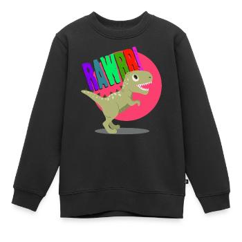 Dino Saurian Rex Rawr - Sweat Premium enfant bio - noir - Devant - AI Model Kid Female (0cm)