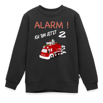 2 Geburtstag Feuerwehr - Kinder Premium Organic Sweatshirt - Schwarz - Vorne - AI Model Kid Female (0cm)