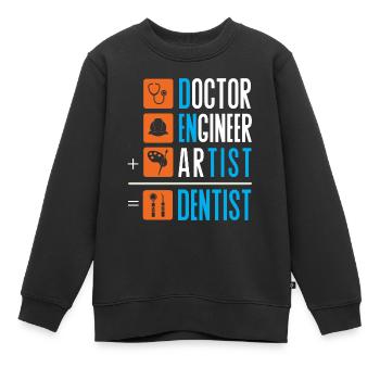 Dentiste dentiste dent dents dents cadeau dentaire - Sweat Premium enfant bio - noir - Devant - AI Model Kid Female (0cm)