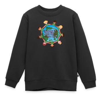 Geburtsort Erde Rasse Mensch - Kinder Premium Organic Sweatshirt - Schwarz - Vorne - AI Model Kid Female (0cm)
