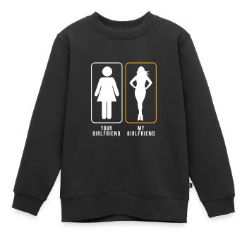 petite amie - Sweat Premium enfant bio - noir - Devant - AI Model Kid Female (0cm)