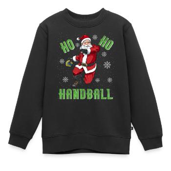 Ho Ho Handball Weihnachtsmann Handballer Trainer - Kinder Premium Organic Sweatshirt - Schwarz - Vorne - AI Model Kid Female (0cm)