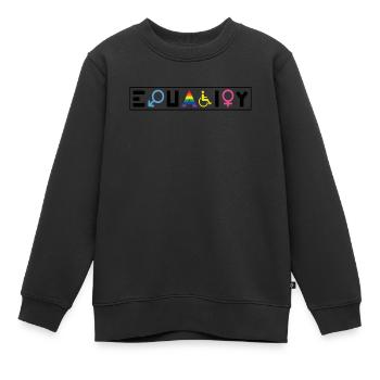 Equality Regenbogen Retro Gay Lesbian Pride LGBT P - Kinder Premium Organic Sweatshirt - Schwarz - Vorne - AI Model Kid Female (0cm)
