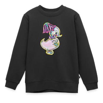 Ente - Kinder Premium Organic Sweatshirt - Schwarz - Vorne - AI Model Kid Female (0cm)