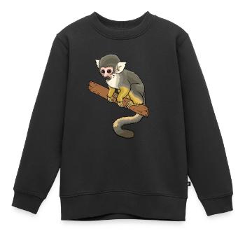 Totenkopfaffe Totenkopfäffchen Affe Primat - Kinder Premium Organic Sweatshirt - Schwarz - Vorne - AI Model Kid Female (0cm)