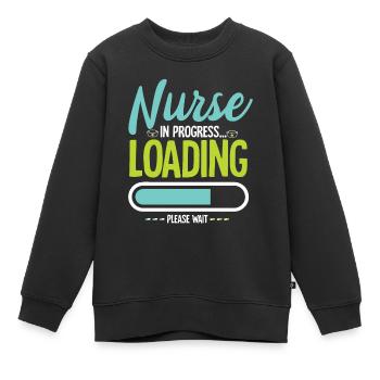 Infirmière hôpital Proverbes Nurse - Sweat Premium enfant bio - noir - Devant - AI Model Kid Female (0cm)