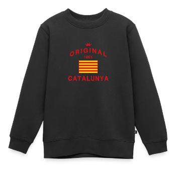 Katalonien katalanisch Flagge Fahne - Kinder Premium Organic Sweatshirt - Schwarz - Vorne - AI Model Kid Female (0cm)
