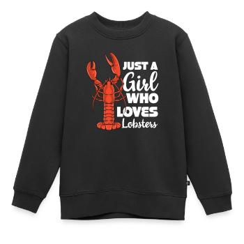 Nur ein Mädchen, das Hummer liebt Hummer Krebse - Kinder Premium Organic Sweatshirt - Schwarz - Vorne - AI Model Kid Female (0cm)