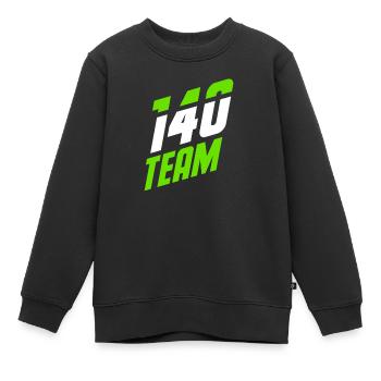140 ÉQUIPE cent quarante - Sweat Premium enfant bio - noir - Devant - AI Model Kid Female (0cm)