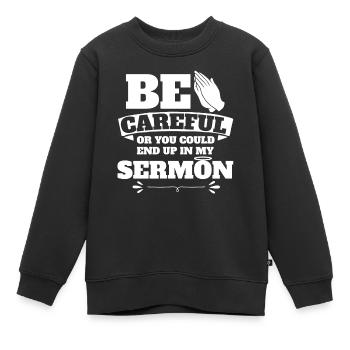 Predigtminister Pastor Prediger Geschenk - Kinder Premium Organic Sweatshirt - Schwarz - Vorne - AI Model Kid Female (0cm)