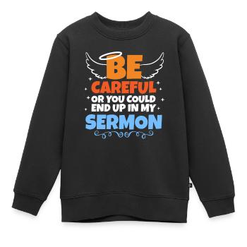 Predigtminister Pastor Prediger Geschenk - Kinder Premium Organic Sweatshirt - Schwarz - Vorne - AI Model Kid Female (0cm)