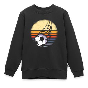 Kicken Kicker Fußball Vintage - Kinder Premium Organic Sweatshirt - Schwarz - Vorne - AI Model Kid Female (0cm)