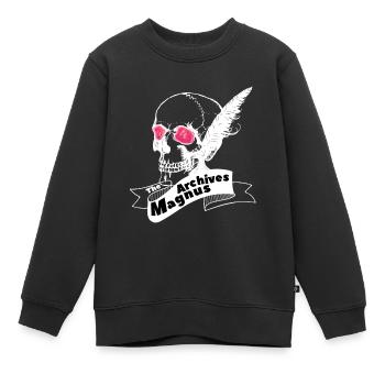 The Magnus Archives - Totenschädel - Kinder Premium Organic Sweatshirt - Schwarz - Vorne - AI Model Kid Female (0cm)