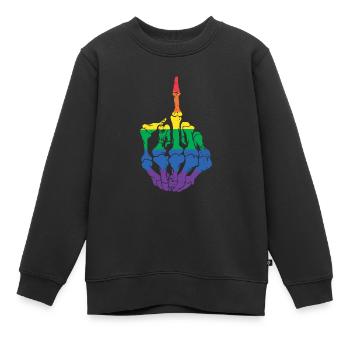 Dirty Finger LGBT Lesbian Gay Bisexual Transgender - Sweat Premium enfant bio - noir - Devant - AI Model Kid Female (0cm)