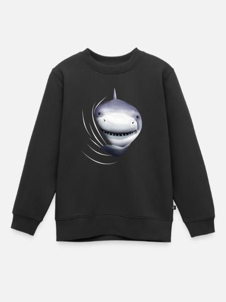 Prezent dla miłośników rekinów - Sweatshirt Premium barn ekologisk - svart