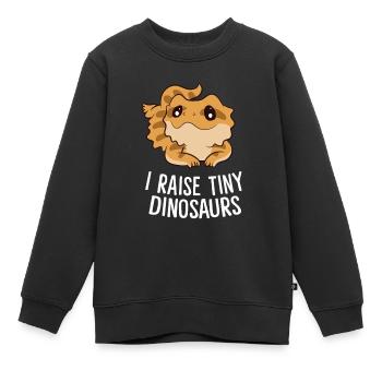 Ich erziehe winzige Dinosaurier Echse Gecko Reptil - Kinder Premium Organic Sweatshirt - Schwarz - Vorne - AI Model Kid Female (0cm)
