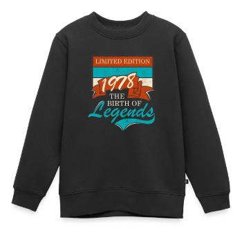 Geboren 1978 - Kinder Premium Organic Sweatshirt - Schwarz - Vorne - AI Model Kid Female (0cm)
