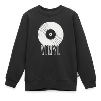 Vinyl - Kinder Premium Organic Sweatshirt - Schwarz - Vorne - AI Model Kid Female (0cm)
