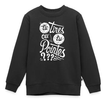 Sie schießen oder Sie zeigen? - Kinder Premium Organic Sweatshirt - Schwarz - Vorne - AI Model Kid Female (0cm)
