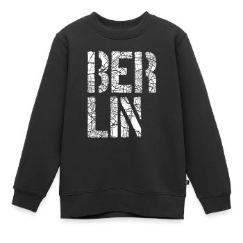 Berlin - Sweat Premium enfant bio - noir - Devant - AI Model Kid Female (0cm)