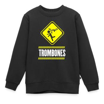 Posaune - Kinder Premium Organic Sweatshirt - Schwarz - Vorne - AI Model Kid Female (0cm)