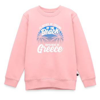 Grèce - Sweat Premium enfant bio - rose - Devant - AI Model Kid Female (0cm)