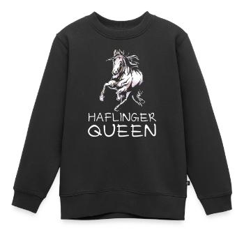 Haflinger Pferd Reiterinnen Reiterhof - Kinder Premium Organic Sweatshirt - Schwarz - Vorne - AI Model Kid Female (0cm)