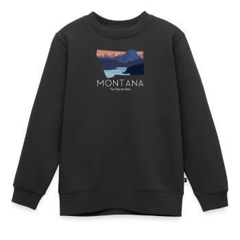 Montana Proud State Motto The Treasure State - Sweat Premium enfant bio - noir - Devant - AI Model Kid Female (0cm)