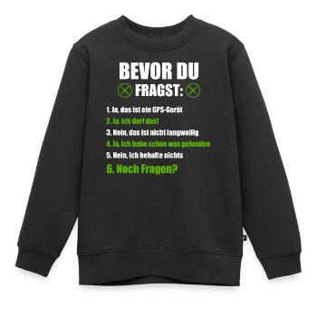 Geocaching Geocacher GPS Geschenk - Kinder Premium Organic Sweatshirt - Schwarz - Vorne - AI Model Kid Female (0cm)