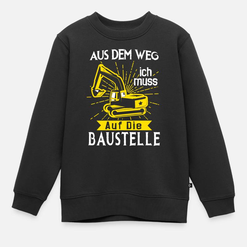 Baustelle Bagger Baggerfahrer Geschenk - Kinder Premium Organic Sweatshirt - Schwarz