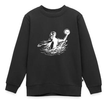 Wasserball - Kinder Premium Organic Sweatshirt - Schwarz - Vorne - AI Model Kid Female (0cm)