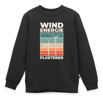 Windrad Windpark Windkraft Flüsterer - Kinder Premium Organic Sweatshirt - Schwarz - Vorne - AI Model Kid Female (0cm)