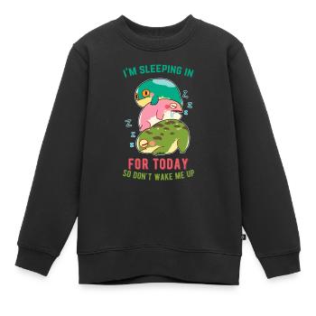 schlafende Froschfamilie - nicht wecken - Kinder Premium Organic Sweatshirt - Schwarz - Vorne - AI Model Kid Female (0cm)