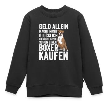 Deutscher Boxer Hundehalter Geschenk - Kinder Premium Organic Sweatshirt - Schwarz - Vorne - AI Model Kid Female (0cm)