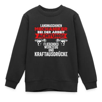 Landmaschinen Mechaniker Geschenkidee - Kinder Premium Organic Sweatshirt - Schwarz - Vorne - AI Model Kid Female (0cm)