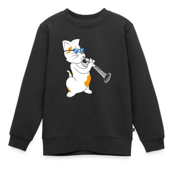 clarinette - Sweat Premium enfant bio - noir - Devant - AI Model Kid Female (0cm)