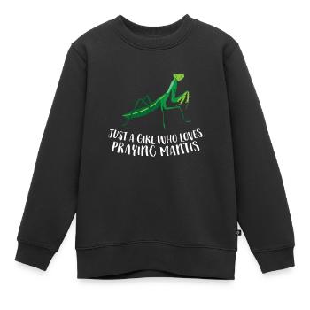 Nur Ein Mädchen Das Heuschrecken liebt Praying - Kinder Premium Organic Sweatshirt - Schwarz - Vorne - AI Model Kid Female (0cm)