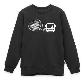Conducteur de bus Conducteur de bus Heartbeat - Sweat Premium enfant bio - noir - Devant - AI Model Kid Female (0cm)