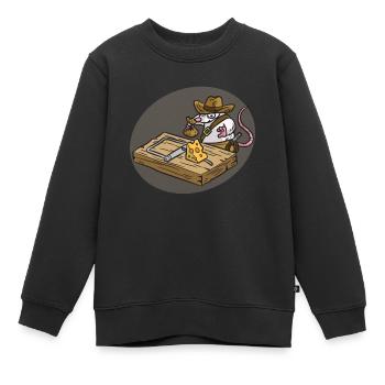 INDIANA JONES Souris Pièges Fromage Enfants Humour - Sweat Premium enfant bio - noir - Devant - AI Model Kid Female (0cm)
