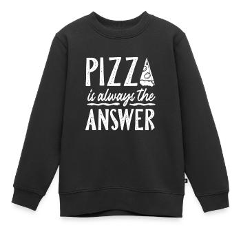 Pizza - Kinder Premium Organic Sweatshirt - Schwarz - Vorne - AI Model Kid Female (0cm)