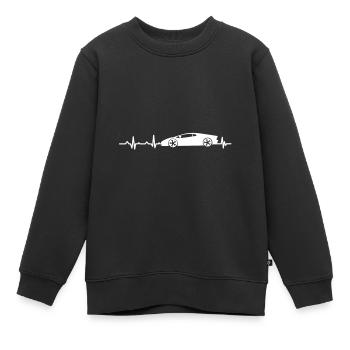 Heartbeat - Heartbeat / voiture de sport - Voiture - Sweat Premium enfant bio - noir - Devant - AI Model Kid Female (0cm)