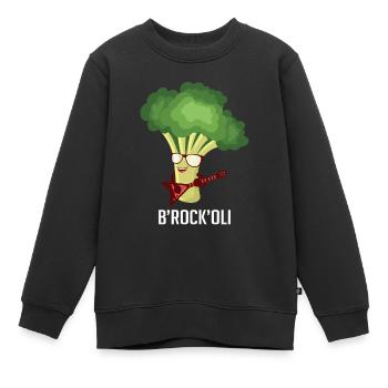 B'Rock'Oli Vegan und Foodie Gift - Kinder Premium Organic Sweatshirt - Schwarz - Vorne - AI Model Kid Female (0cm)