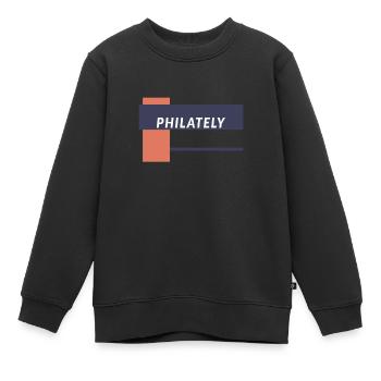 Philatéliste collectionneur de timbres - Sweat Premium enfant bio - noir - Devant - AI Model Kid Female (0cm)